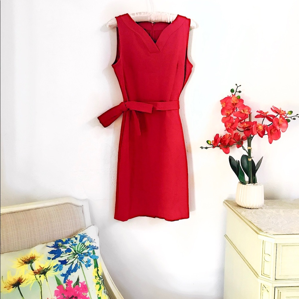 Talbots size 6 petite red dress with bow